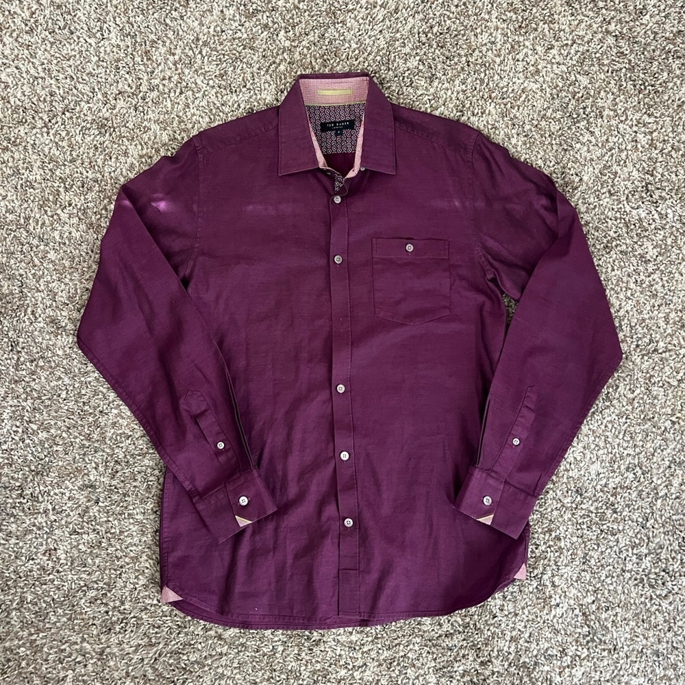 Ted Baker London Violet Oxford Slim Fit Dress Shirt